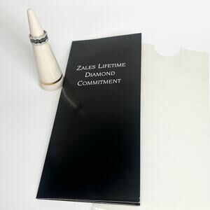 1.25CTW Zales Black & White Diamond Pave Wedding Engangement Ring Band